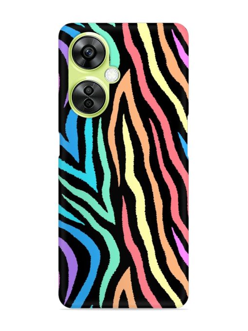 Colorful Abstract Zebra Snap Case for Oneplus Nord Ce 3 Lite (5G)