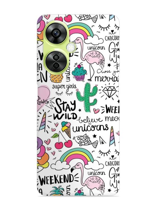 Unicorn Ice Cream Snap Case for Oneplus Nord Ce 3 Lite (5G) Zapvi