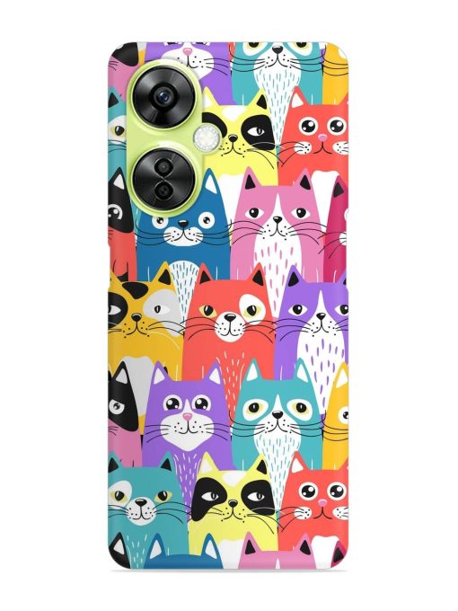 Funny Cartoon Cats Snap Case for Oneplus Nord Ce 3 Lite (5G) Zapvi