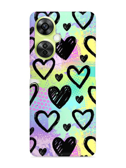 Bright Pattern Hearts Snap Case for Oneplus Nord Ce 3 Lite (5G) Zapvi