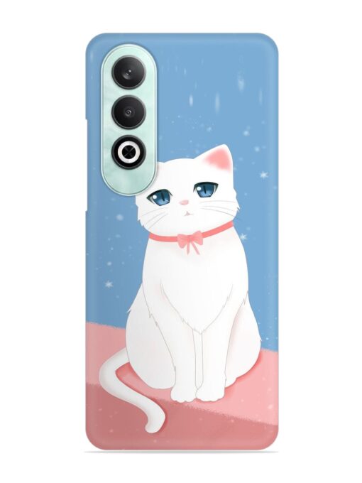 Cute White Cat Snap Case for Oneplus Nord Ce 4 (5G)