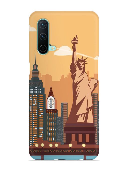 New York Statue Of Liberty Architectural Scenery Snap Case for Oneplus Nord Ce (5G) Zapvi