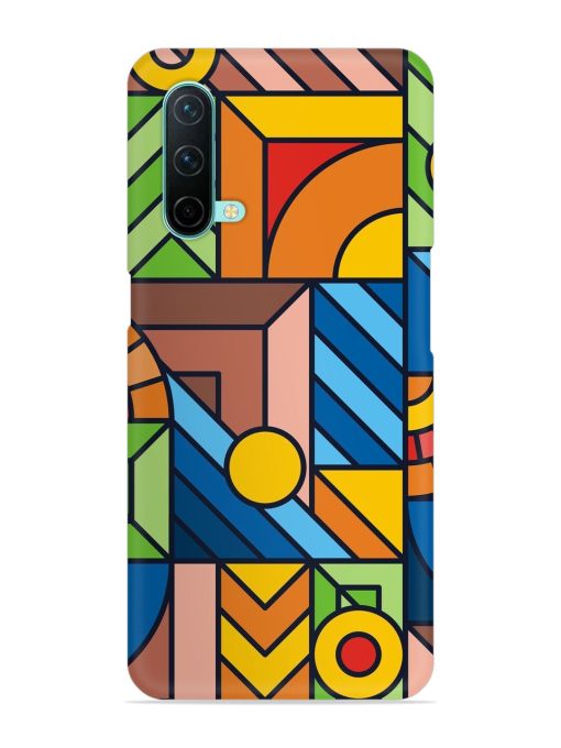 Colorful Geometric Snap Case for Oneplus Nord Ce (5G) Zapvi