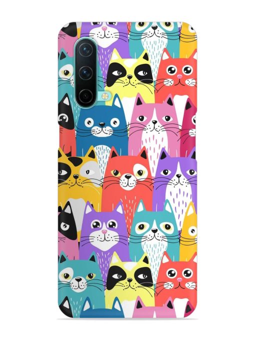 Funny Cartoon Cats Snap Case for Oneplus Nord Ce (5G) Zapvi