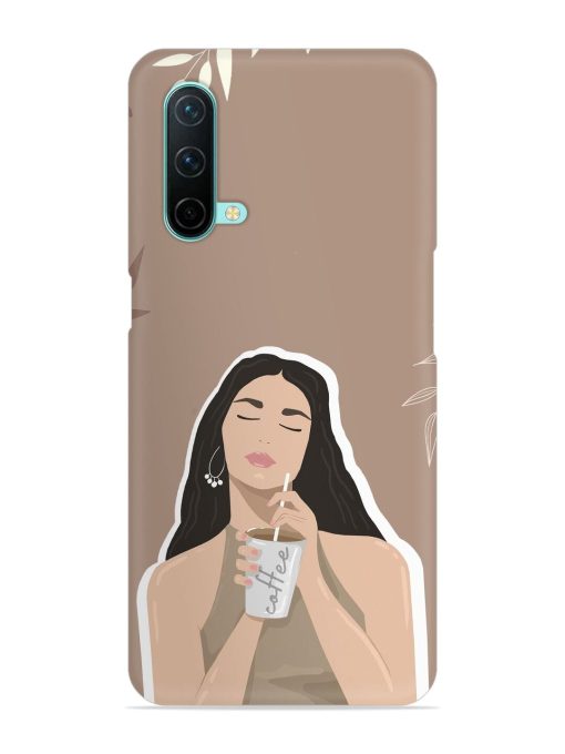 Girl With Coffee Snap Case for Oneplus Nord Ce (5G) Zapvi