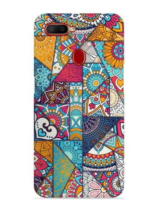 Patchwork Pattern Vintage Snap Case for Oppo A11K