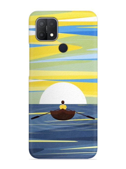 Rowing Person Ferry Paddle Snap Case for Oppo A15 Zapvi