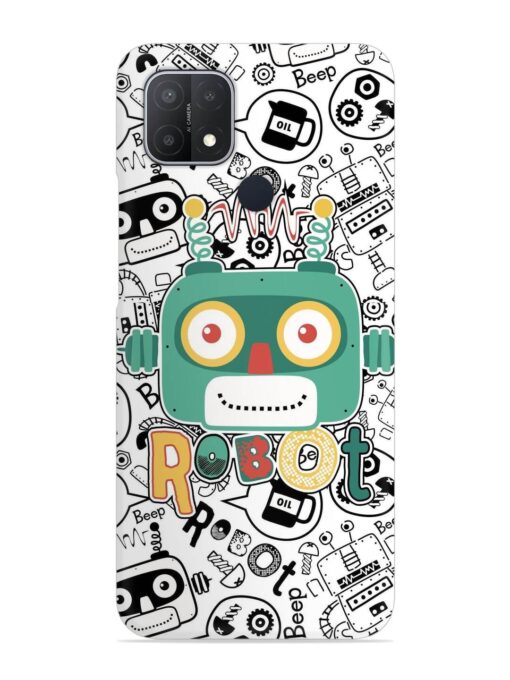 Robot Modern Seamless Pattern Snap Case for Oppo A15 Zapvi