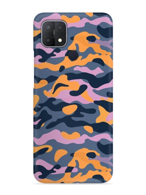 Camouflage Army Military English Orange Art Snap Case for Oppo A15 Zapvi