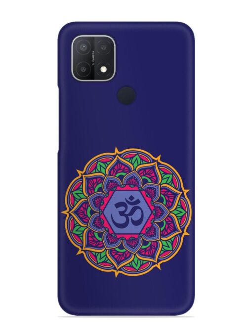 Om Mandala Art Blue Snap Case for Oppo A15 Zapvi