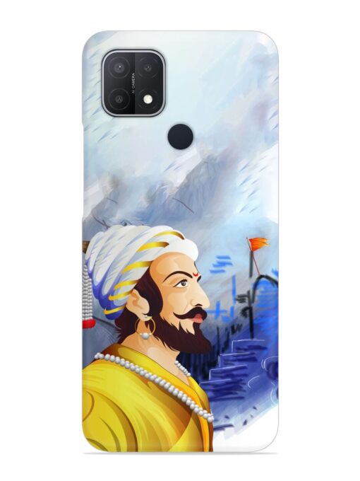 Shivaji Maharaj Color Paint Art Snap Case for Oppo A15 Zapvi