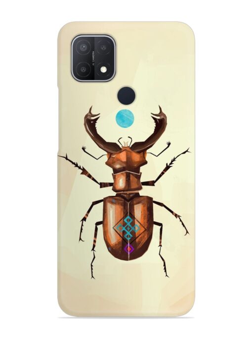 Stag Beetle Vector Snap Case for Oppo A15 Zapvi