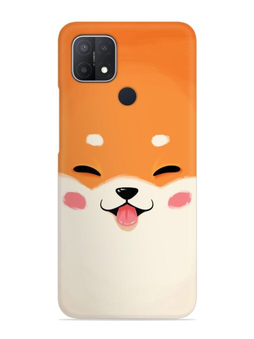 Cute Dog Face Vector Snap Case for Oppo A15 Zapvi