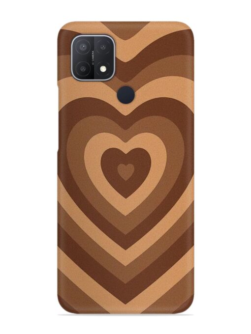Brown Heart Snap Case for Oppo A15 Zapvi