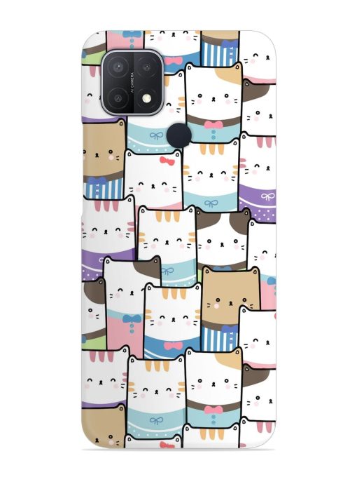 Cute Adorable Cat Snap Case for Oppo A15 Zapvi