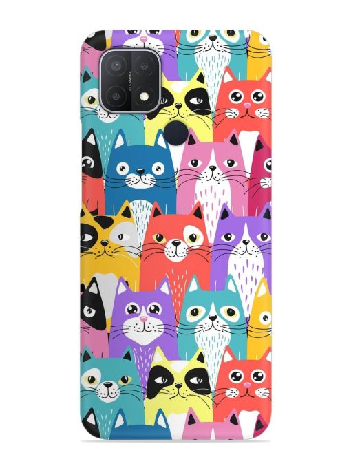 Funny Cartoon Cats Snap Case for Oppo A15 Zapvi