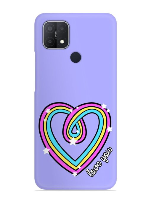 Colorful Rainbow Heart Snap Case for Oppo A15 Zapvi