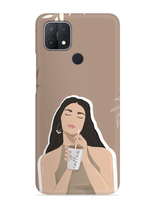 Girl With Coffee Snap Case for Oppo A15 Zapvi