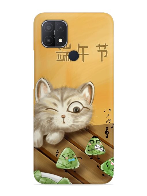 Cat Scorpion Dancing Snap Case for Oppo A15 Zapvi
