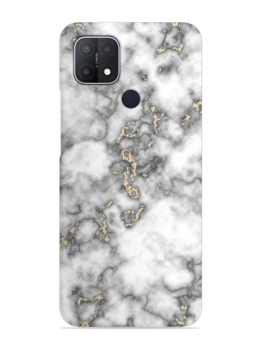 Gray And Gold Marble Snap Case for Oppo A15S Zapvi