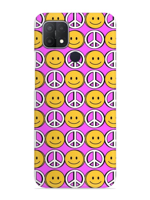 Smiley Face Peace Snap Case for Oppo A15S Zapvi