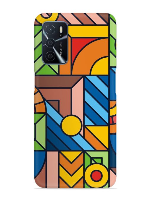 Colorful Geometric Snap Case for Oppo A16 Zapvi