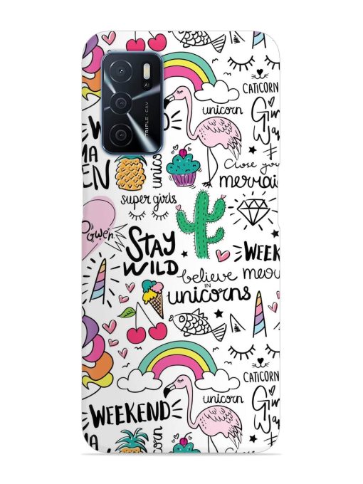 Unicorn Ice Cream Snap Case for Oppo A16 Zapvi