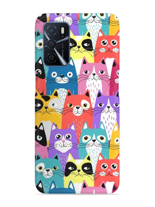 Funny Cartoon Cats Snap Case for Oppo A16 Zapvi