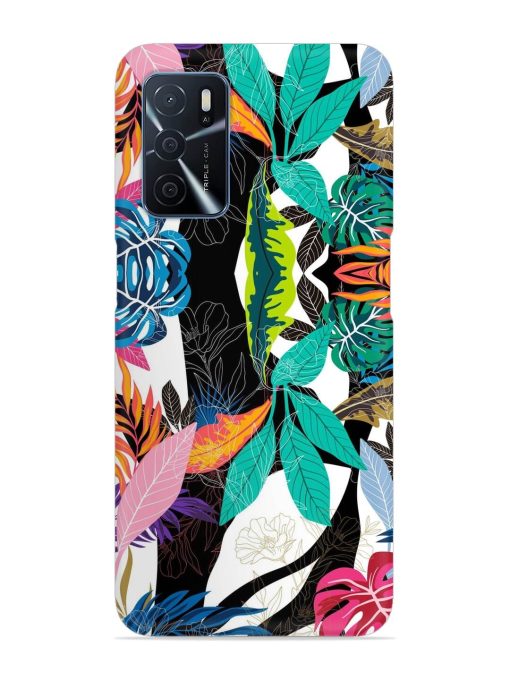 Floral Pattern Bright Snap Case for Oppo A16