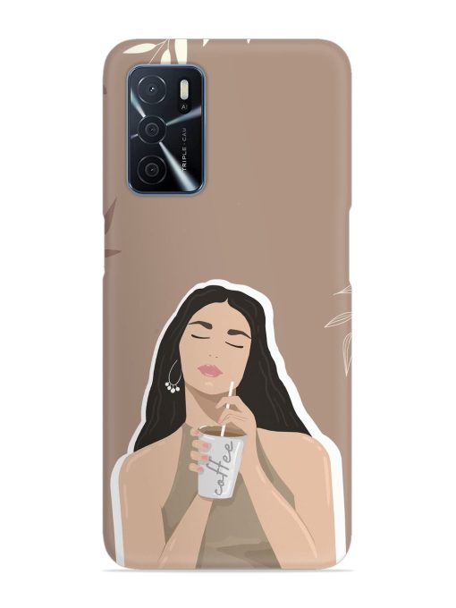 Girl With Coffee Snap Case for Oppo A16 Zapvi