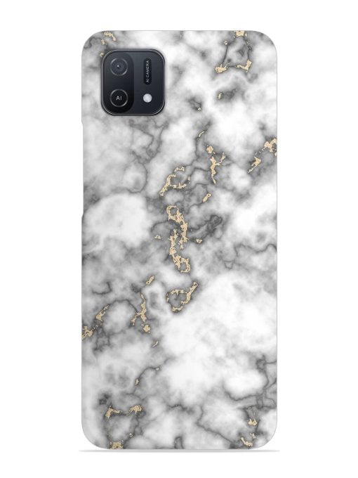 Gray And Gold Marble Snap Case for Oppo A16K Zapvi