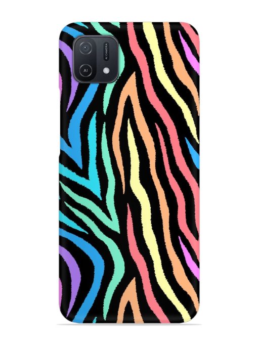 Colorful Abstract Zebra Snap Case for Oppo A16K