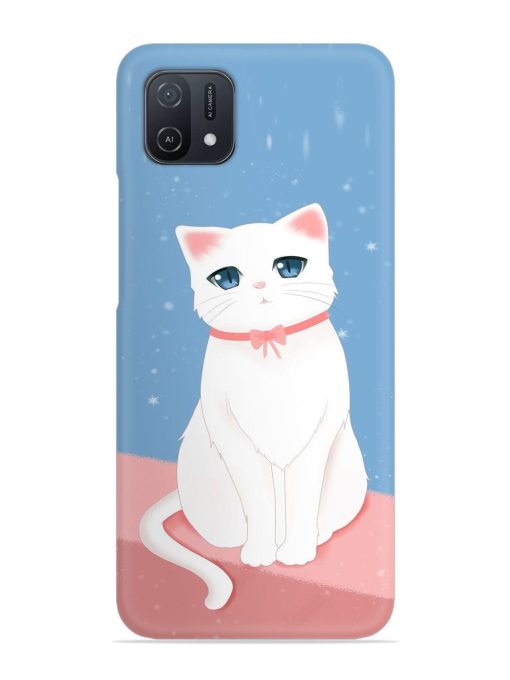 Cute White Cat Snap Case for Oppo A16K