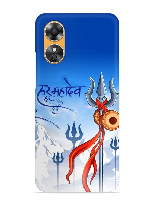 Har Har Mahadev Trishul Snap Case for Oppo A17 Zapvi