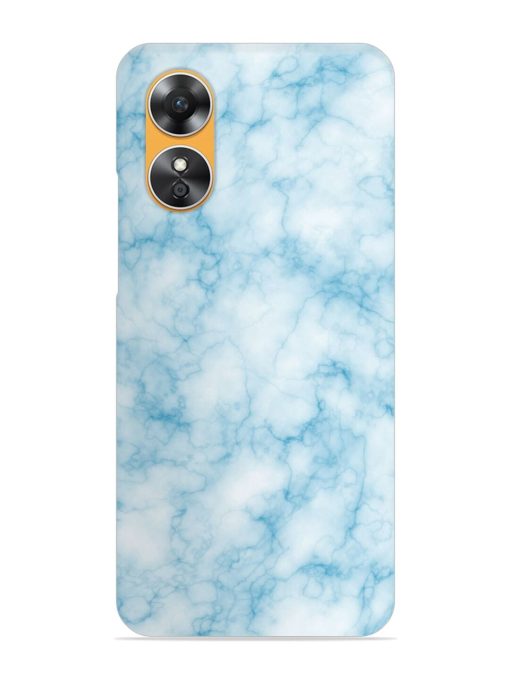 Blue White Natural Marble Snap Case for Oppo A17 Zapvi