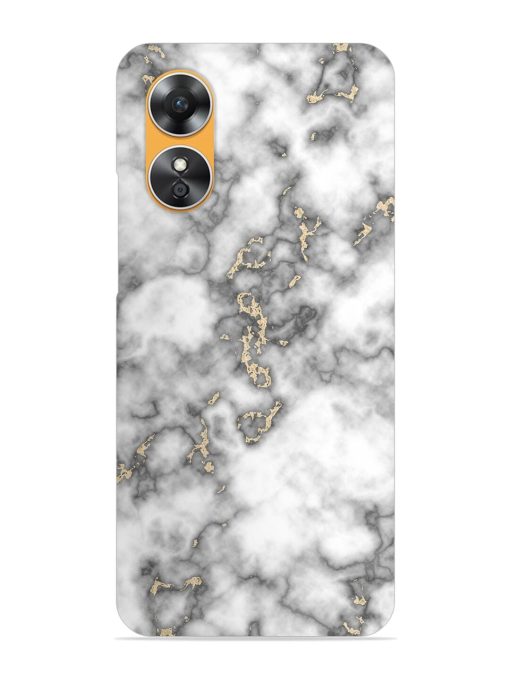 Gray And Gold Marble Snap Case for Oppo A17 Zapvi