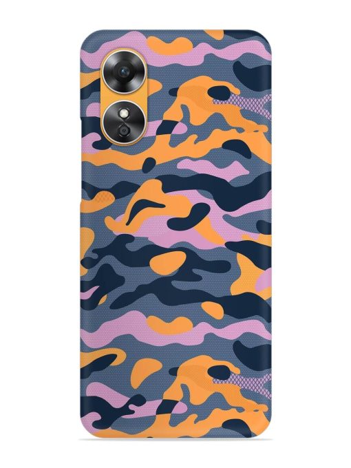 Camouflage Army Military English Orange Art Snap Case for Oppo A17 Zapvi