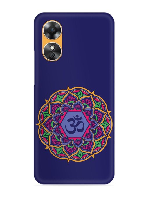 Om Mandala Art Blue Snap Case for Oppo A17 Zapvi