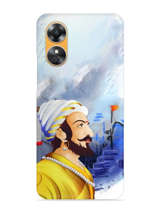 Shivaji Maharaj Color Paint Art Snap Case for Oppo A17 Zapvi