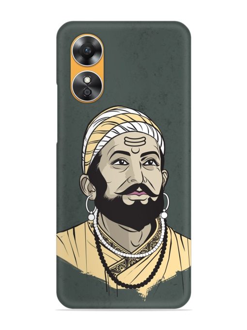 Shivaji Maharaj Vector Art Snap Case for Oppo A17 Zapvi