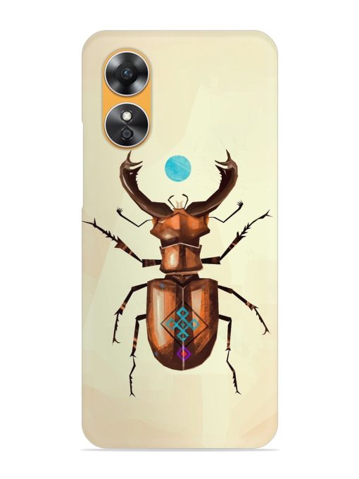 Stag Beetle Vector Snap Case for Oppo A17 Zapvi