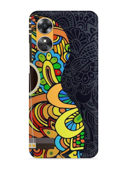 Guitar Vector Art Snap Case for Oppo A17 Zapvi