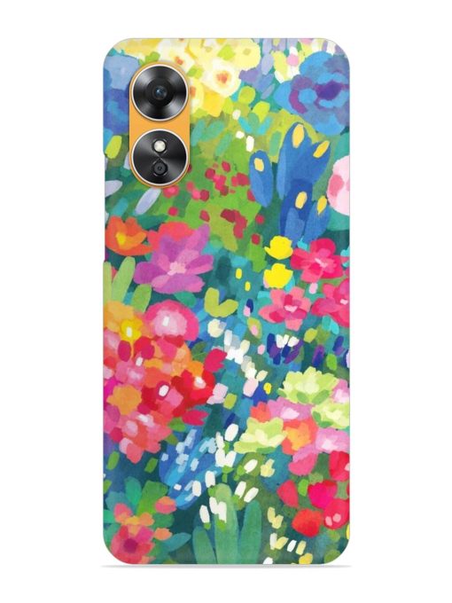 Watercolor Flower Art Snap Case for Oppo A17 Zapvi