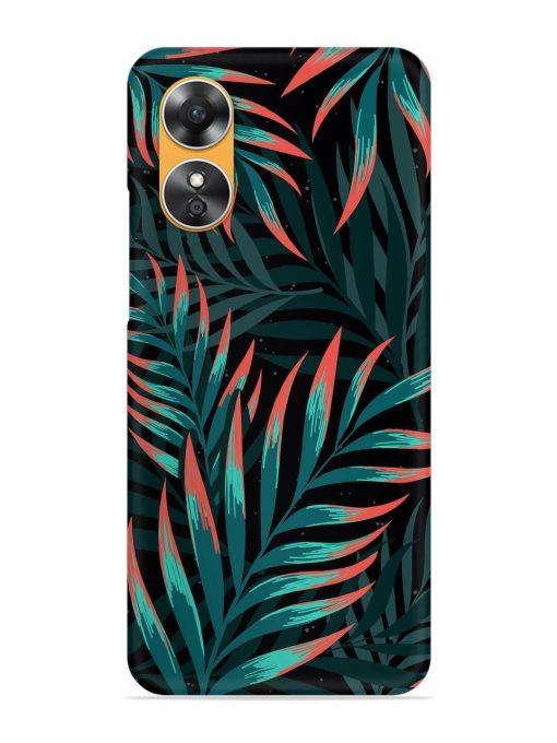 Green Leaf Art Snap Case for Oppo A17 Zapvi