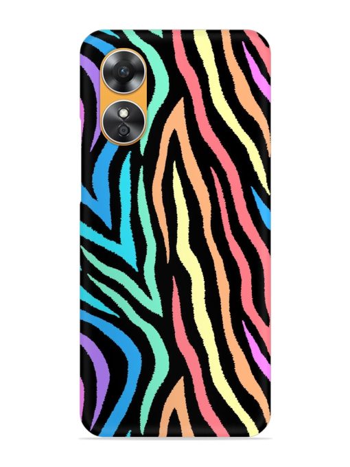 Colorful Abstract Zebra Snap Case for Oppo A17 Zapvi