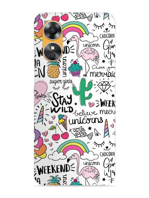 Unicorn Ice Cream Snap Case for Oppo A17 Zapvi