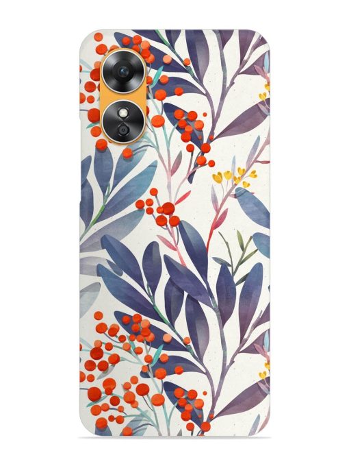 Seamless Floral Pattern Snap Case for Oppo A17 Zapvi