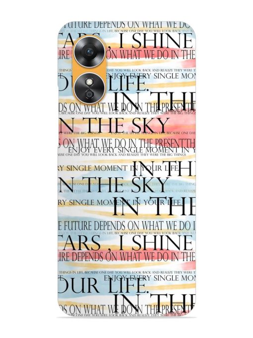 Seamless Slogans Pattern Snap Case for Oppo A17 Zapvi