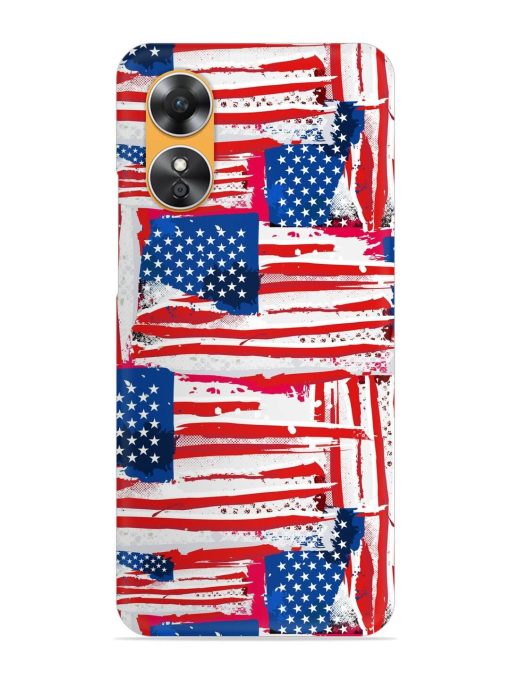 Usa Flag Seamless Snap Case for Oppo A17 Zapvi