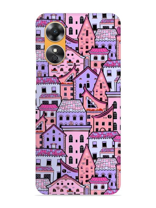 Seamless Pattern Houses Snap Case for Oppo A17 Zapvi